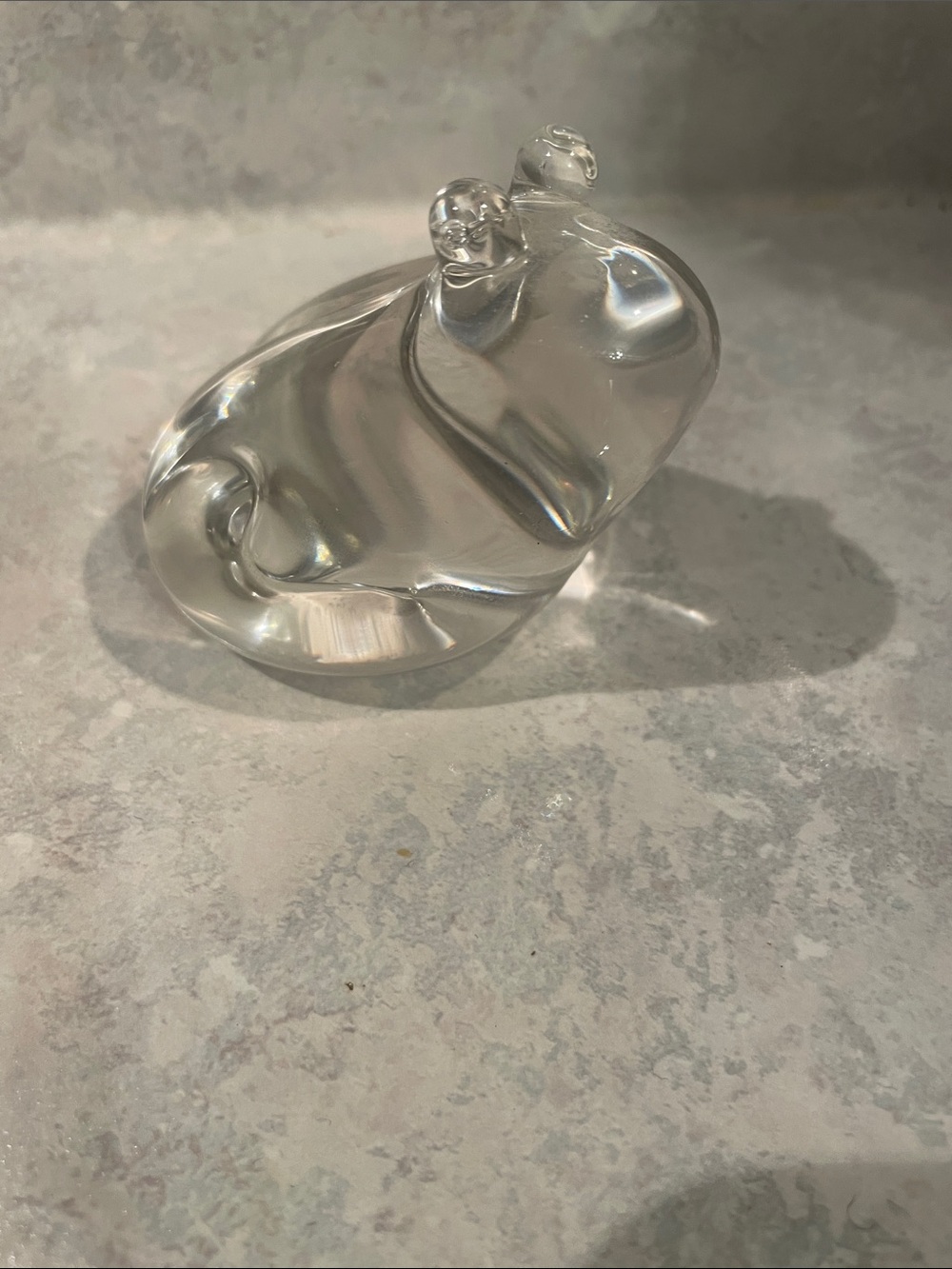 Crystal Clear Glass Frog Paperweight